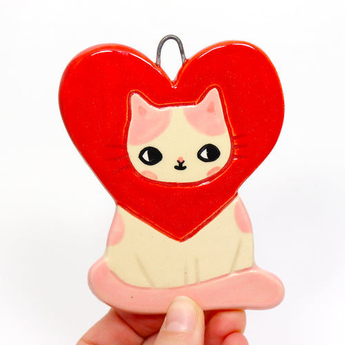 Ceramic Love Cat Wall Hanging #2653