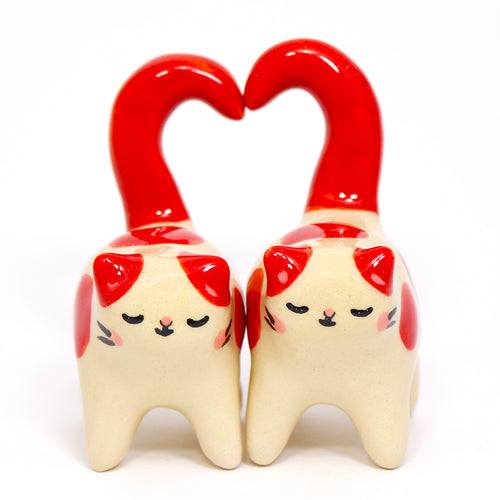 Ceramic Love Cats Set of 2 Mini Figurines #2417