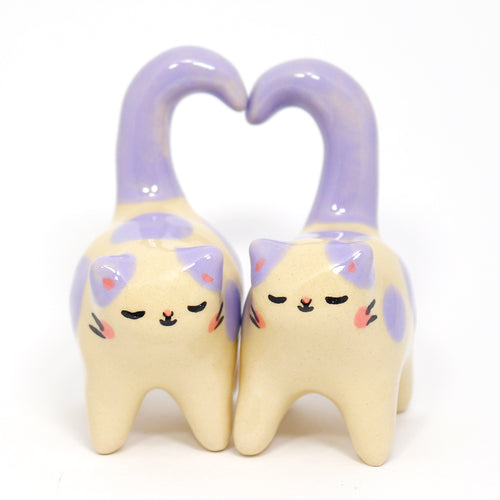 Ceramic Love Cats Set of 2 Mini Figurines #2419