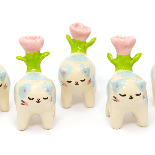 Ceramic Mini Flower Kitty Figurine - #2280-2284