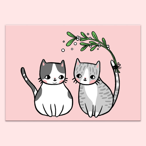 Mistletoe Kitty Postcard