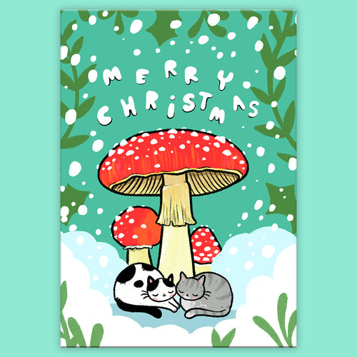 Snowy Mushroom Postcard